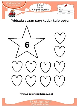 Çocuklar İçin Sayılar Çalışma Sayfaları 